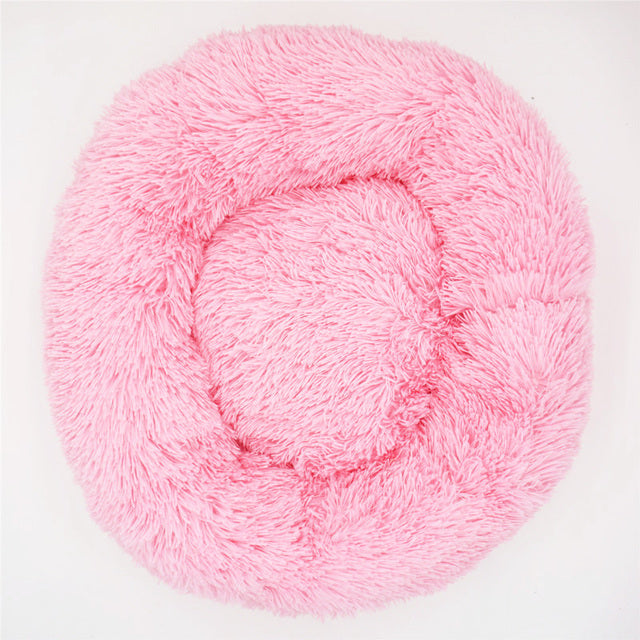 Round Plush Calming Pet Bed For Cats and Dog