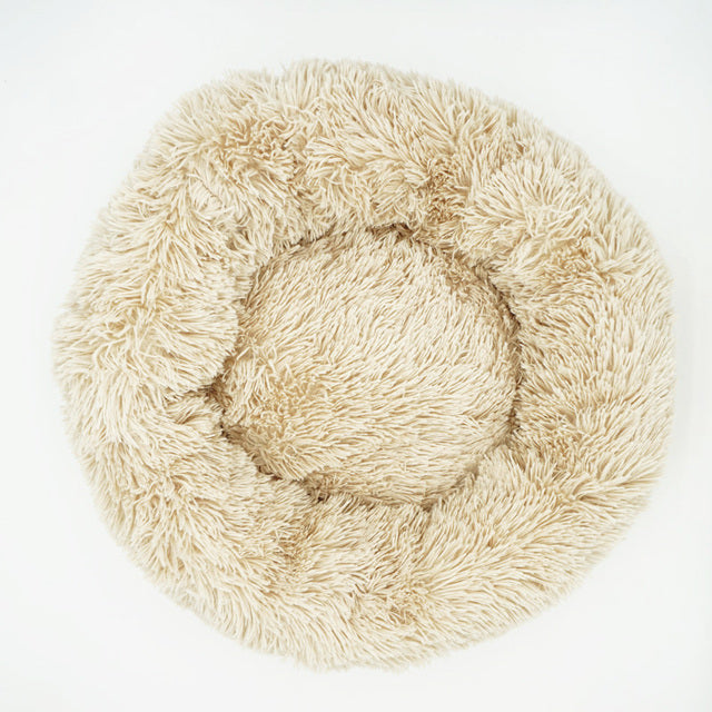 Round Plush Calming Pet Bed For Cats and Dog