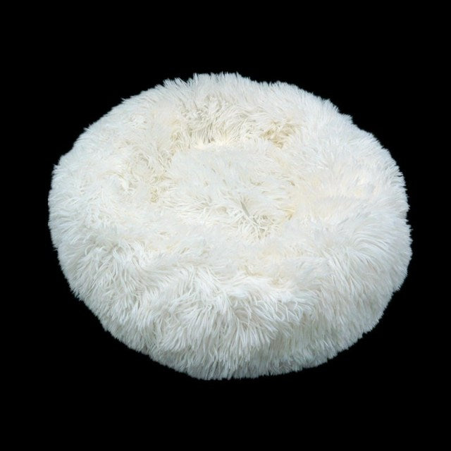 Round Plush Calming Pet Bed For Cats and Dog