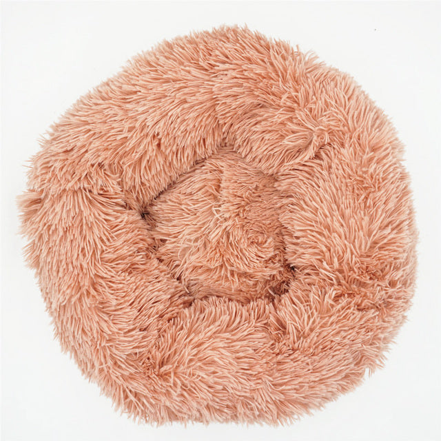 Round Plush Calming Pet Bed For Cats and Dog